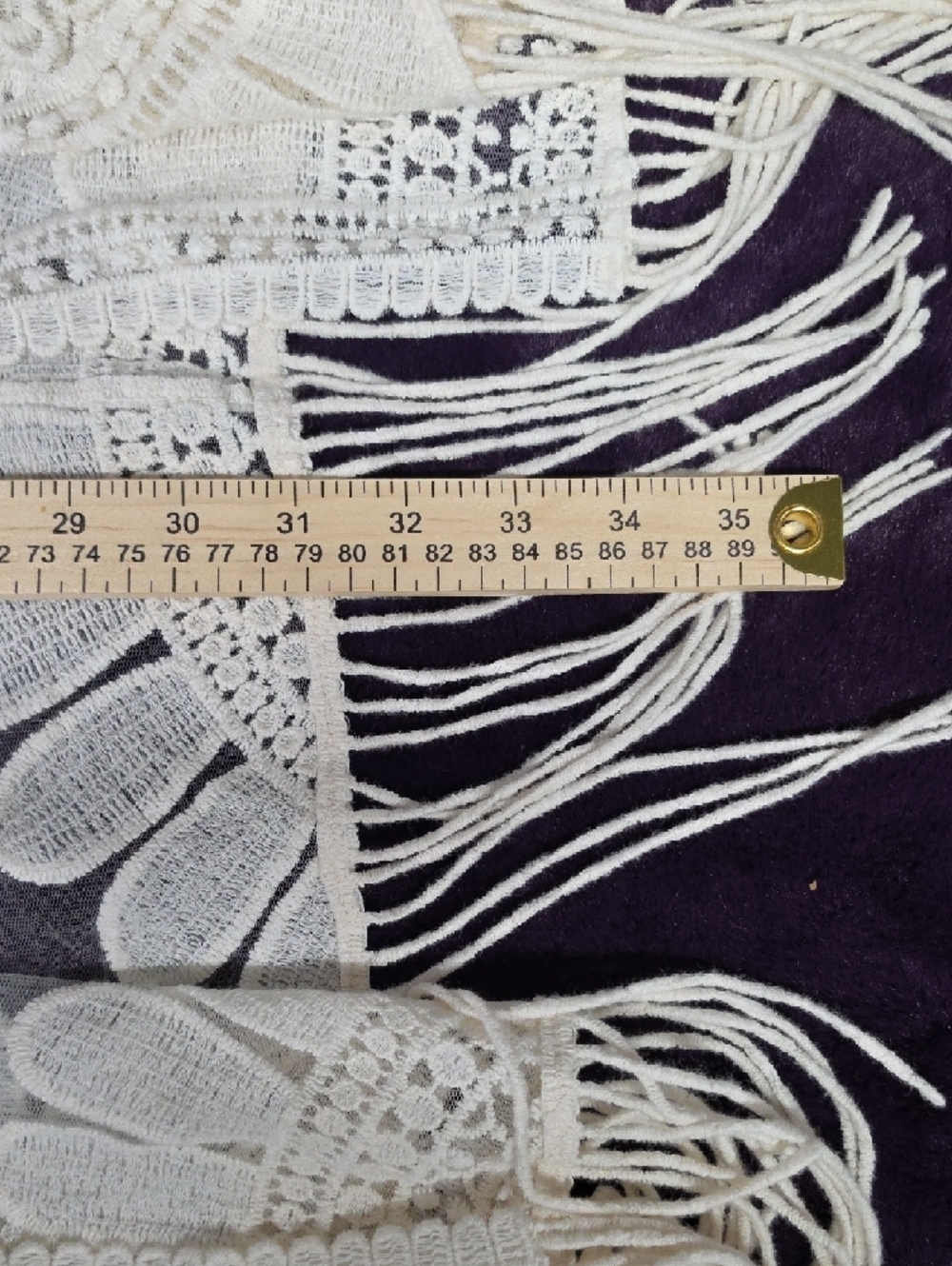 Chico's Cream Crochet Fringe Kimono Cardigan - Picture 8 of 8